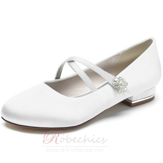 Bout rond strass chaussures de ballerine de mariage chaussures habillées chics pour la fête de mariage chaussures de mariage quotidiennes - Page 1