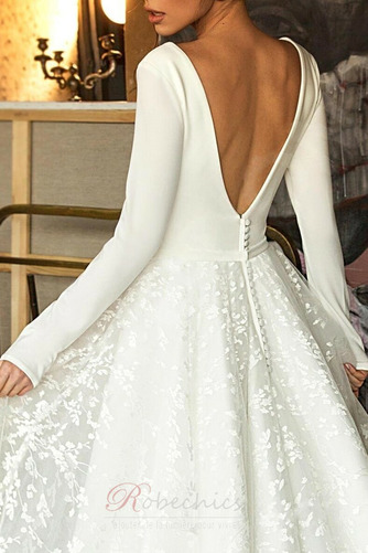 Robe de mariée Manche Longue Soie Couvert de Dentelle aligne Naturel taille - Page 6