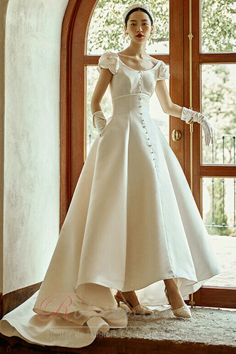 Robe de mariée Avec Jacket Automne Naturel taille Manche Courte Satin - Page 1