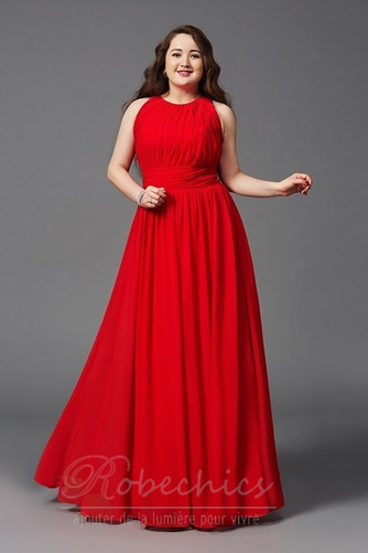Robe de Soirée A-ligne Sans Manches Simple Chiffon Naturel taille - Page 4