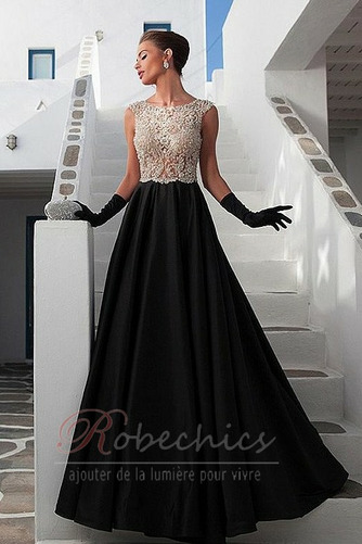 Robe de Bal Col Bateau a ligne Sans Manches Moderne Appliques - Page 1