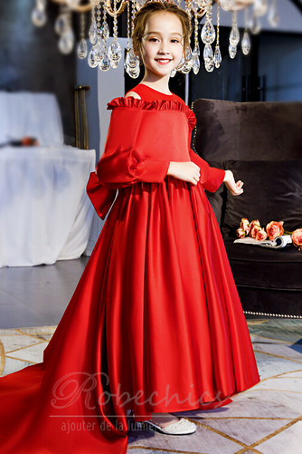 Robe Cortège Fille Vintage Longue Froid Manquant a ligne Col ras du Cou - Page 3