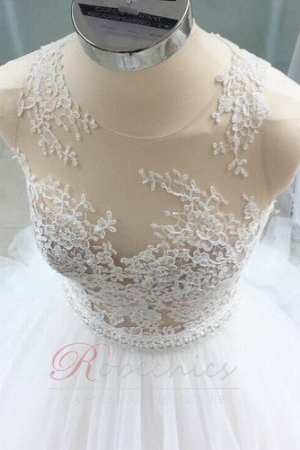 Robe de mariée Naturel taille Tissu Dentelle Train de balayage Elégant - Page 3