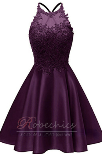 Robe de Cocktail A-ligne Perle Sans Manches Glamour Col ras du Cou Poire - Page 13