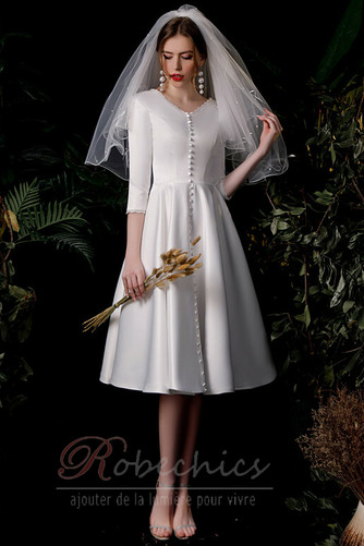 Robe de mariée 3/4 Manche Balançoire Satin De plein air Glissière - Page 3