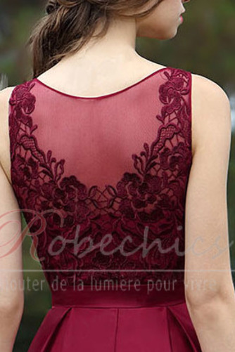 Robe de Soirée Couvert de Dentelle Attrayant Col U Profond Longueur Mollet - Page 3