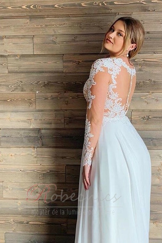 Robe de mariée Simple Tissu Dentelle Manche Longue Été aligne Naturel taille - Page 2