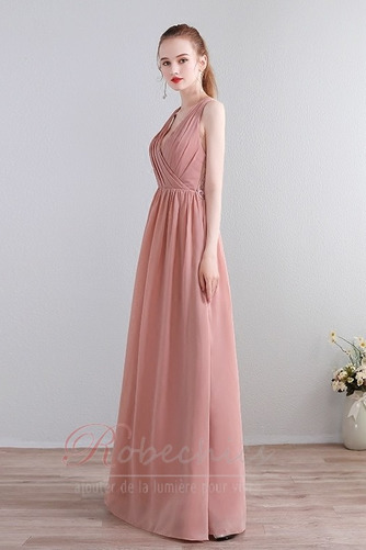 Robe Demoiselle d'Honneur Longueur au sol A-ligne Poire Chiffon - Page 3