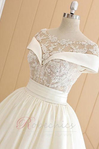 Robe de mariée Sexy Col Bateau Naturel taille A-ligne Lacet Printemps - Page 4