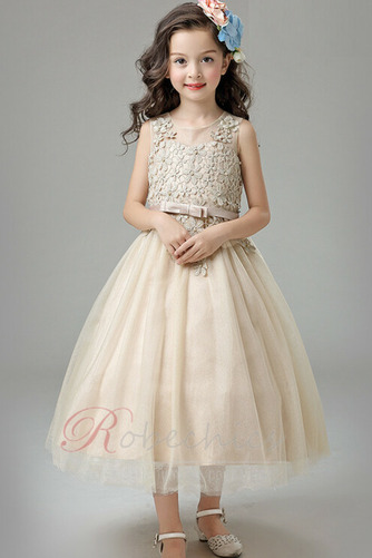 Robe Cortège Fille Nœud à Boucles Tulle Elégant Orné de Nœud à Boucle - Page 1