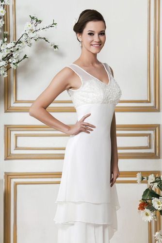 Robe de mariée Col en V Manquant Naturel taille Glissière Chiffon - Page 4