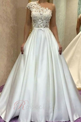 Robe de mariée Formelle Une épaule a ligne Naturel taille Gazer - Page 1