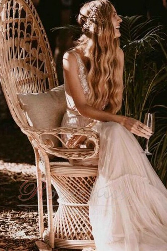 Robe de mariée Romantique Longueur ras du Sol Tulle Sans Manches Appliques - Page 6