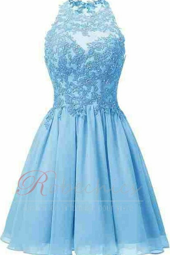 Robe de Cocktail a ligne Zip Chiffon Sans Manches Perle Longueur Genou - Page 10