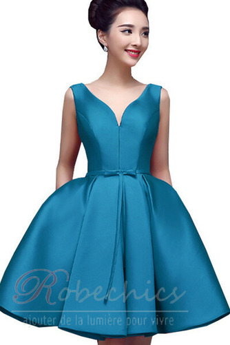 Robe de Cocktail Soie Epurée Lacez vers le haut Longueur Genou Été A-ligne - Page 14