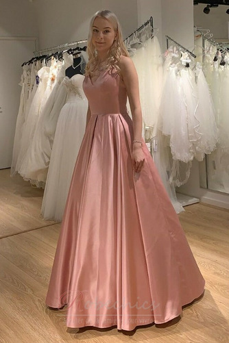 Robe de Bal Dos nu Printemps Satin Manquant Sans Manches Col en V - Page 1