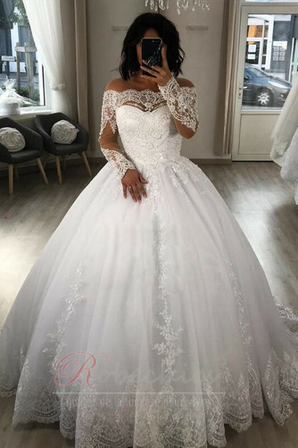 Robe de mariée Salle Traîne Moyenne Perle aligne Tulle Norme - Page 1