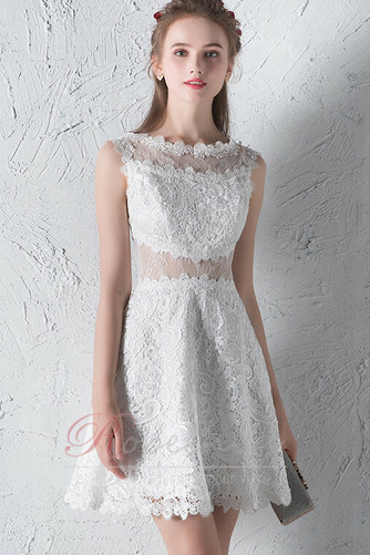 Robe de Soirée Col Bateau Appliques Elégant Zip A-ligne Naturel taille - Page 8