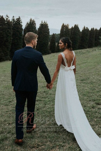 Robe de mariée Elégant De plein air Sans Manches Décolleté Dans le Dos - Page 2