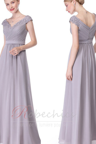 Robe de Soirée Naturel taille Manche Courte aligne Printemps Broderie - Page 1