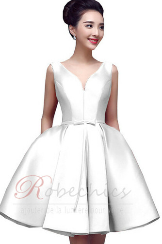 Robe de Cocktail Soie Epurée Lacez vers le haut Longueur Genou Été A-ligne - Page 6