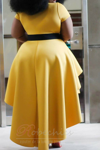 Robe de Bal Manche Courte Ruchés Plongeants Asymétrique Col ras du Cou - Page 2