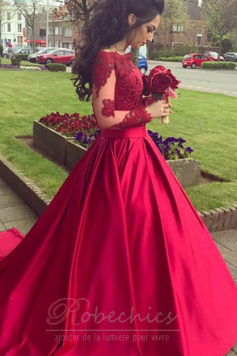 Robe de Bal Au Drapée Manche Aérienne Automne Couvert de Dentelle - Page 2