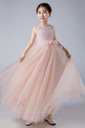 Robe Cortège Fille Tulle A-ligne Naturel taille Orné de Rosette - Page 2