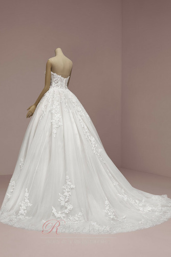 Robe de mariée Hiver Col en Cœur Tulle Zip a ligne Traîne chapelle - Page 2