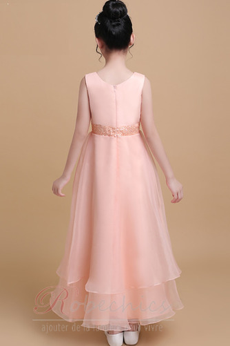 Robe Cortège Fille Haut Bas Organza A-ligne Naturel taille Epurée - Page 2