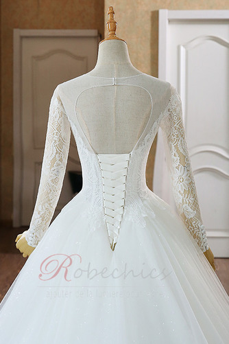 Robe de mariée Manche Longue Manche Aérienne Princesse Col ras du Cou - Page 4