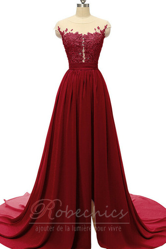 Robe de Soirée Train de balayage a ligne Col ras du Cou Fourchure Frontale - Page 17