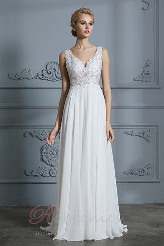 Robe de mariée A-ligne Sommaire Traîne Courte Été Chiffon Décolleté Dans le Dos - Page 3