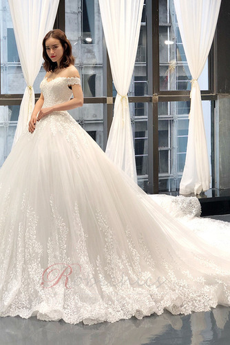 Robe de mariée Tulle Formelle A-ligne Épaule Dégagée Manquant - Page 2