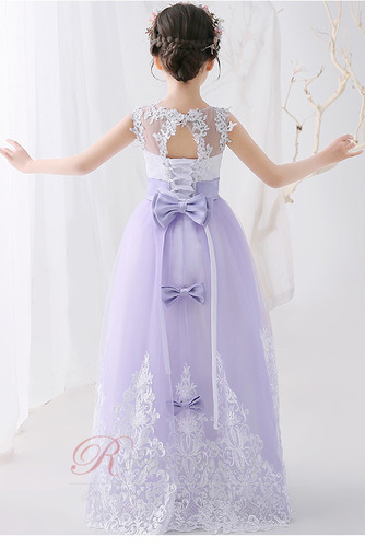Robe Cortège Fille Naturel taille Lacet a ligne Longueur ras du Sol - Page 2