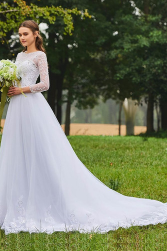 Robe de mariée Manche Longue Glamour Col Bateau Fourreau Avec Bijoux - Page 2