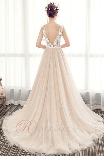 Robe de mariée Simple Col en V A-ligne Décolleté Dans le Dos Sans Manches - Page 2