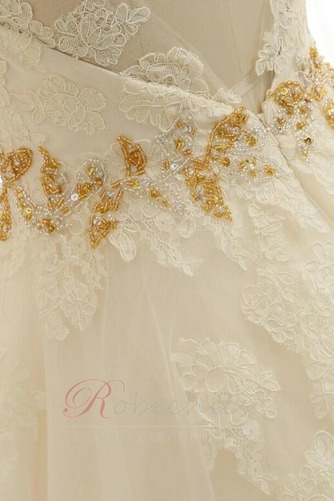 Robe de mariée Tulle A-ligne Col en V Rectangulaire Zip Perle - Page 4