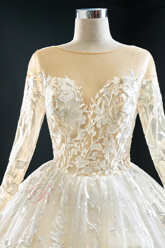 Robe de mariée Manche Longue Salle Naturel taille Manquant Sage Col Bateau - Page 4