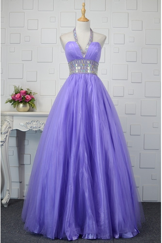 Robe de Bal Haut Bas Naturel taille Formelle Perle Sans Manches - Page 1