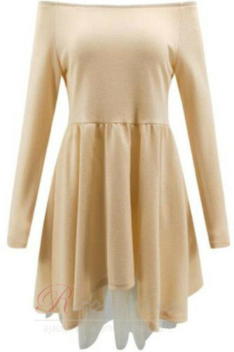 Robe de Cocktail Col Bateau Gradins Balançoire Manche Longue Simple - Page 8