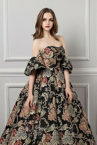 Robe de Bal Manche Courte Formelle A-ligne Lanterne Médium Train de petit - Page 4
