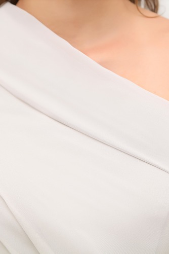 Robe de Bal Manquant Plissé Chiffon Fourreau mini Col Asymétrique - Page 5