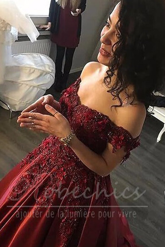 Robe de Cocktail Longueur Genou Épaule Dégagée A-ligne Manche Courte - Page 3