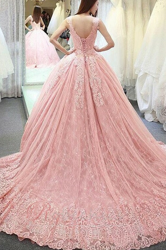Robe de mariée Col ras du Cou Appliquer Printemps a ligne Tissu Dentelle - Page 2