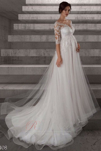 Robe de mariée Empire taille haute Appliques Train de balayage noble - Page 1