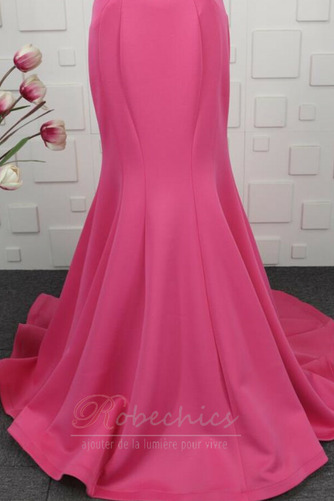 Robe de Soirée Sirène Satin Formelle Sans Manches Col Élisabéthain - Page 6