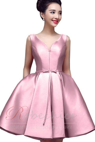 Robe de Cocktail Soie Epurée Lacez vers le haut Longueur Genou Été A-ligne - Page 7