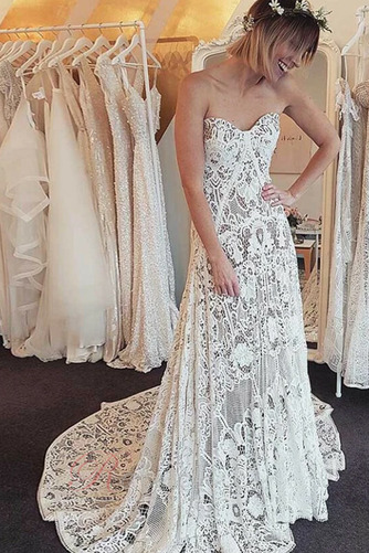 Robe de mariée Pittoresque A-ligne Zip Traîne Moyenne Sans Manches - Page 1