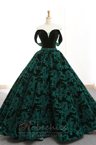 Robe de Bal A-ligne Tissu Dentelle Longueur ras du Sol Couvert de Dentelle - Page 1